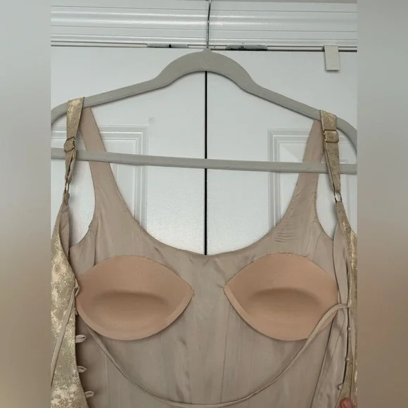 V. Chapman The Avery Dress in Taupe Duchess8